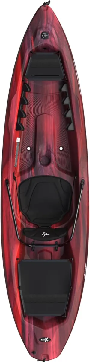 Pelican Seek 100X - Recreational Sit on top Kayak - Lightweight Smart Design - Adjustable Ergoform™ Seating System - 10 ft