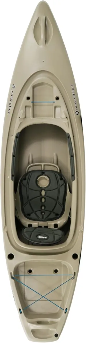 Perception Sound 9.5 Fishing Kayak - Sit Inside Kayak - Dashboard & Solo Mount recesses - Stable - Fishing-Ready - Fossil Tan - 9,5 ft