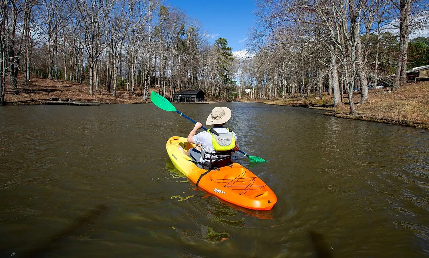 Perception Zip 9.5 | Sit on Top Kayak for All-Around Fun | Stable and Fast | Rear Storage with Tie Downs | 9' 6"
