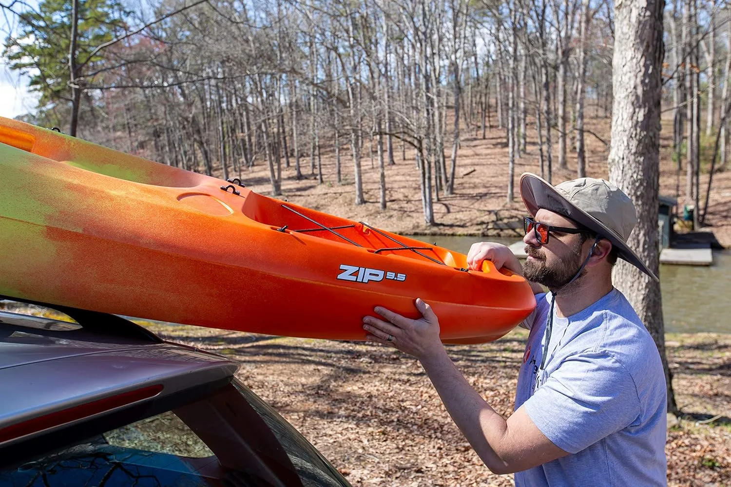 Perception Zip 9.5 | Sit on Top Kayak for All-Around Fun | Stable and Fast | Rear Storage with Tie Downs | 9' 6"
