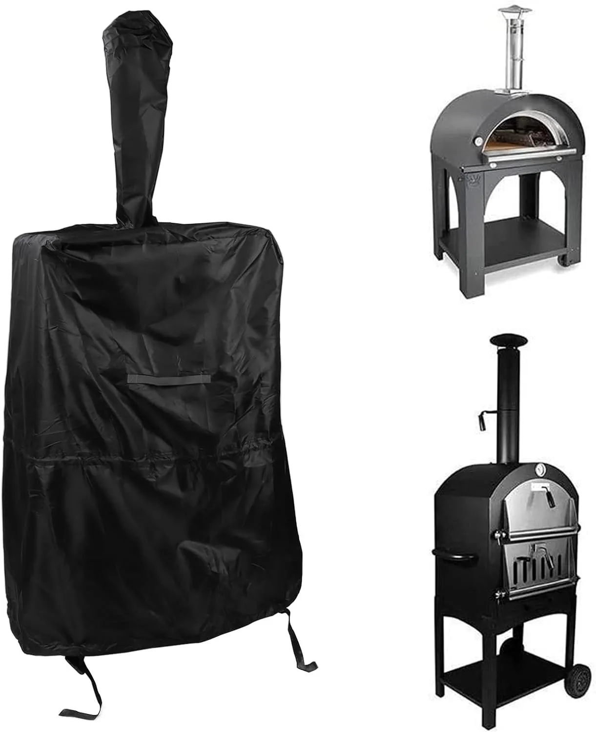 Pizza Oven Cover 66.9 x 25.6 x 21.7in Polyester Black Smoker Grill Cover Waterproof Bread Oven Protection Cover for Oven Grill