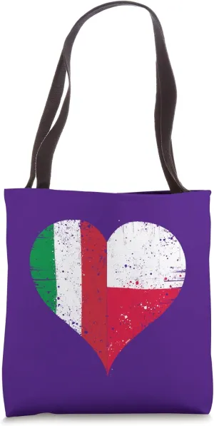 Poland Italy Flag in Vintage Style A Proud Polish Italian Tote Bag