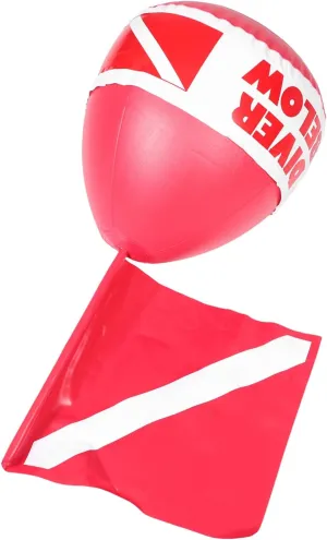 POPETPOP Dive Flag Buoy High Visibility Inflatable Dive Signal Marker for Scuba Freediving and Float Fishing Rescue Buoy for Safety and Positioning