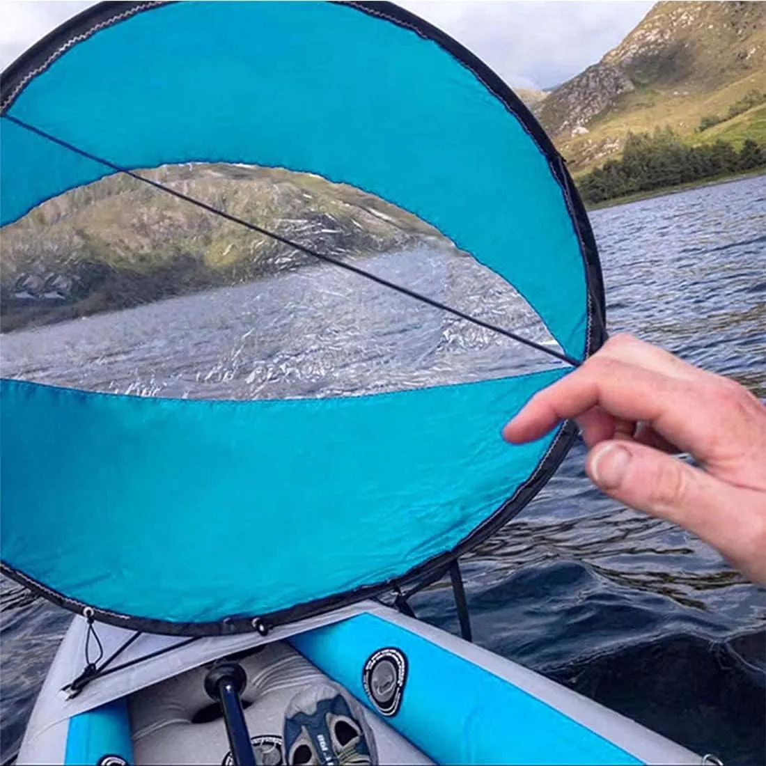 Portable Downwind Wind Sail, 42in Paddle Kayak Wind Sail, Board Accessories Instant Popup, Easy Setup and Quick Deployment for Canoes, Inflatables, Boats, Yachts