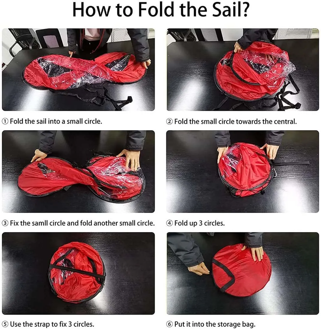 Portable Downwind Wind Sail, 42in Paddle Kayak Wind Sail, Board Accessories Instant Popup, Easy Setup and Quick Deployment for Canoes, Inflatables, Boats, Yachts