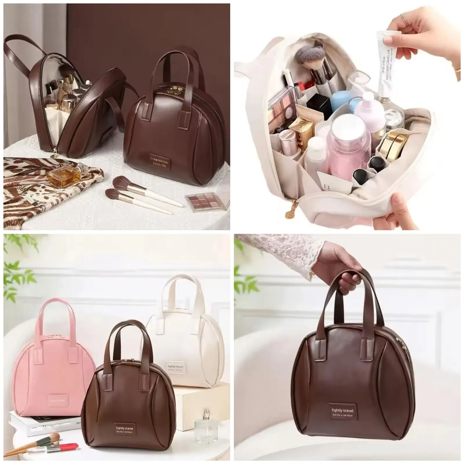 Portable Girl Makeup Hand Bag