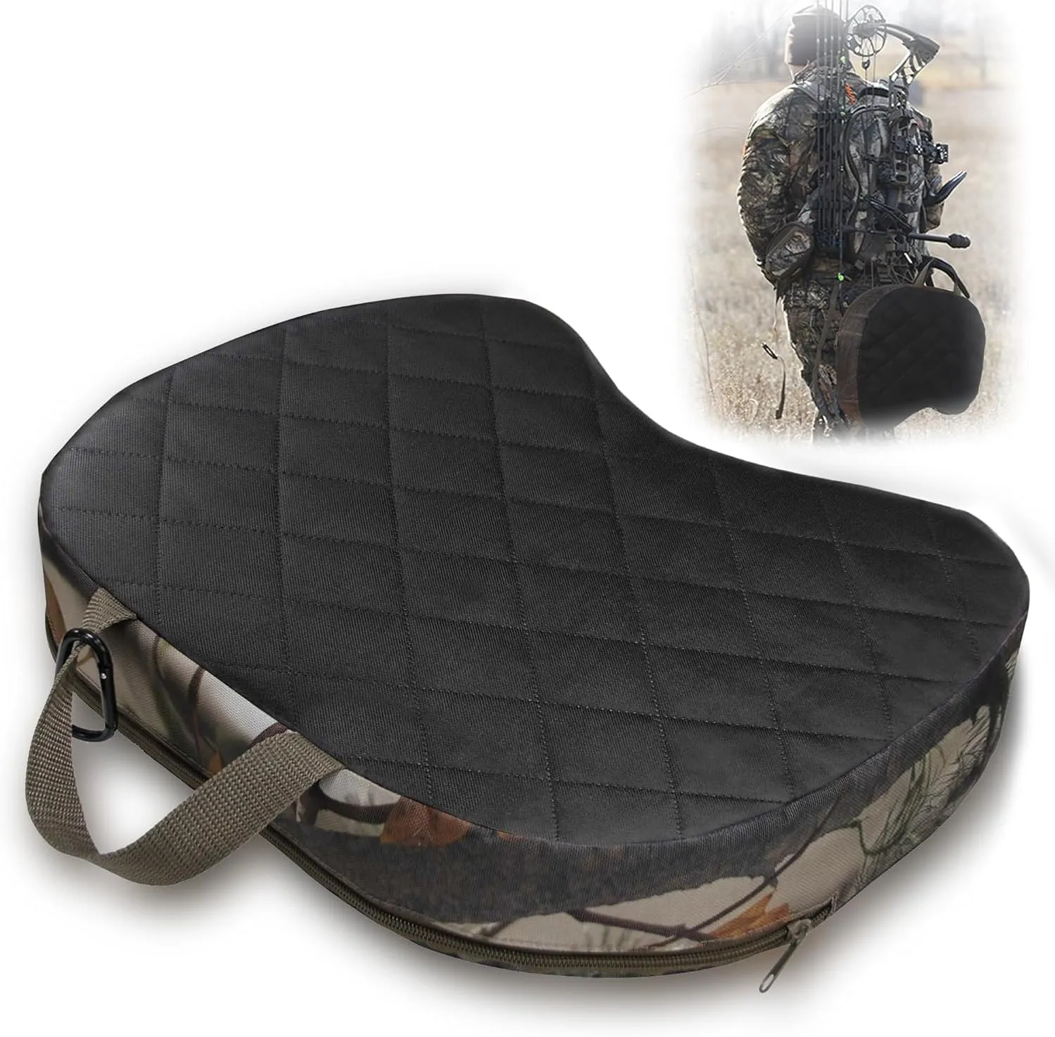 Portable Hunting Seat Cushion, 11.4 x 15.7 x 2.8in Thickening Lightweight Outdoor Cushion, Waterproof Sponge Dirty Proof Pad for Hunting, Camping, Stadium, Outdoor Sports, Fishing