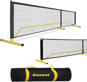 Portable Pickleball Net Regulation Size 22 FT & Half Court 11 FT, Steady Metal Frame Pickleball Set for Driveways, Indoor & Outdoor