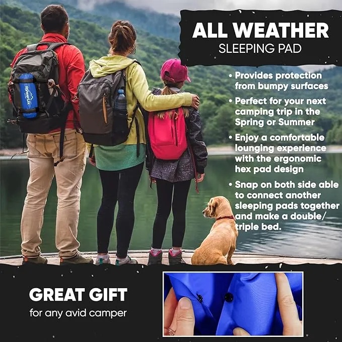 POWERLIX Ultralight Sleeping Pad for Camping with Inflating Bag, Carry Bag, Repair Kit – Compact Lightweight Camping Mat, Outdoor Backpacking Hiking Traveling Airpad Camping Air Mattress