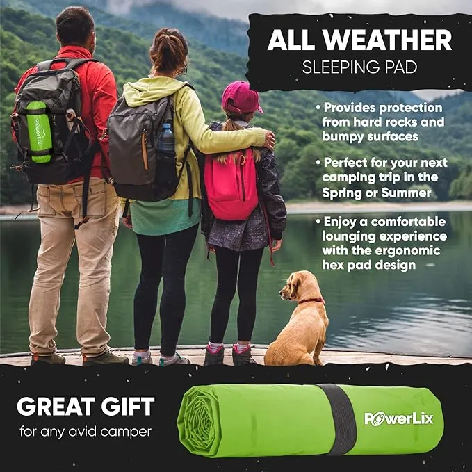 POWERLIX Ultralight Sleeping Pad for Camping with Inflating Bag, Carry Bag, Repair Kit – Compact Lightweight Camping Mat, Outdoor Backpacking Hiking Traveling Airpad Camping Air Mattress