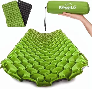 POWERLIX Ultralight Sleeping Pad for Camping with Inflating Bag, Carry Bag, Repair Kit – Compact Lightweight Camping Mat, Outdoor Backpacking Hiking Traveling Airpad Camping Air Mattress