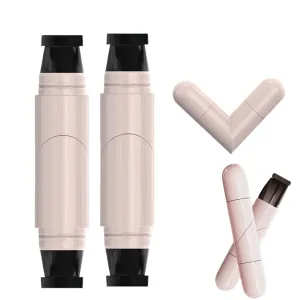 Precision Eyeliner Stamp, Double-Ended Winged Eyeliner Stamp Pen, Foldable Smudge-Proof Waterproof Eyeliners Tool (Brown 2pcs)