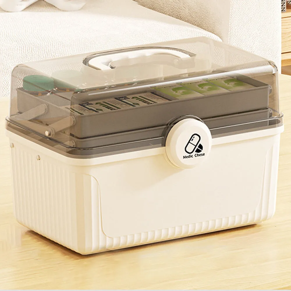 Premium Large Capacity Medicine Box – Multi-Layer Family Organizer, Portable First Aid Kit for Home, Travel, and Daily Use, Durable Medicine Storage Case