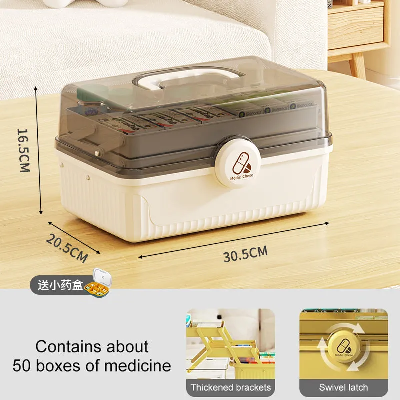 Premium Large Capacity Medicine Box – Multi-Layer Family Organizer, Portable First Aid Kit for Home, Travel, and Daily Use, Durable Medicine Storage Case