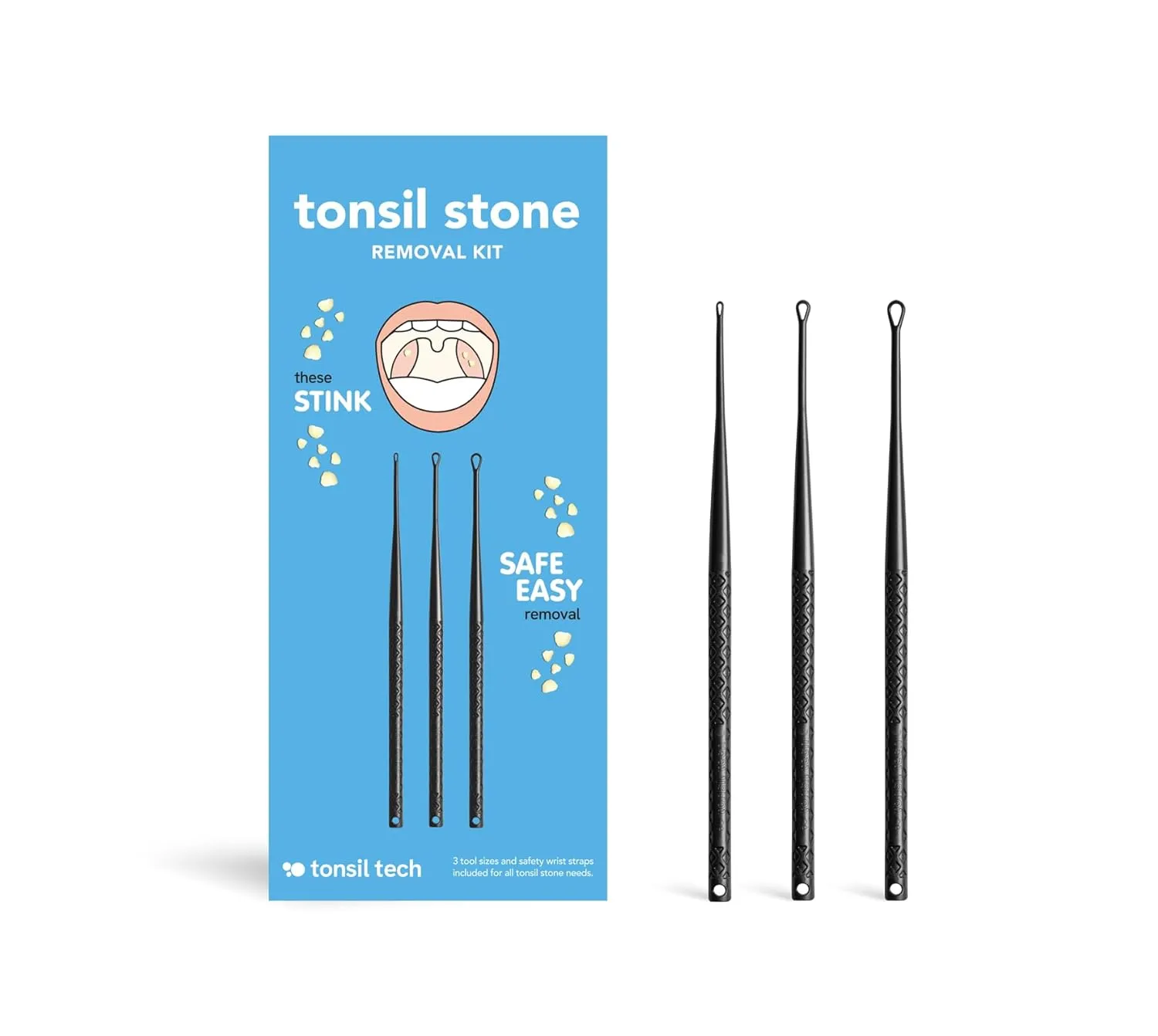 Premium Tonsil Stone Removal Kit - Safe Easy Removal - Bioengineer Designed - Tools Made in USA, Blue