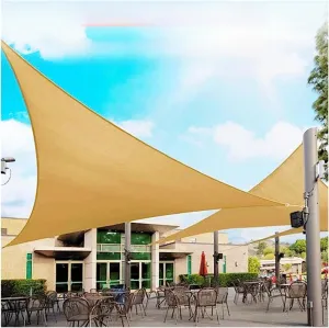 Premium Triangle Sun Shade Sail for Patio, Garden & Outdoor Spaces, Heavy-Duty HDPE Fabric with Reinforced Edges & UV Protection, Water & Air Permeable(We Make Custom Size)(198x198x198 in)