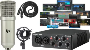 Presonus AudioBox 96 25th Anniversary Audio/Midi Recording USB Interface and NEW Updated Studio One Artist Software Kit with Condenser Microphone Shockmount and XLR Cable