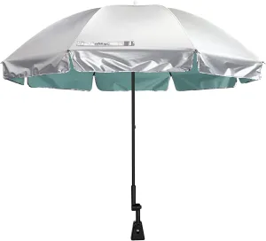 Prospo Beach Chair Umbrella with Universal Adjustable Clamp, UV Protection Sunshade Umbrella for Outdoor, Strollers, Wheelchairs, Patio Chairs, Bleacher, and Golf Carts