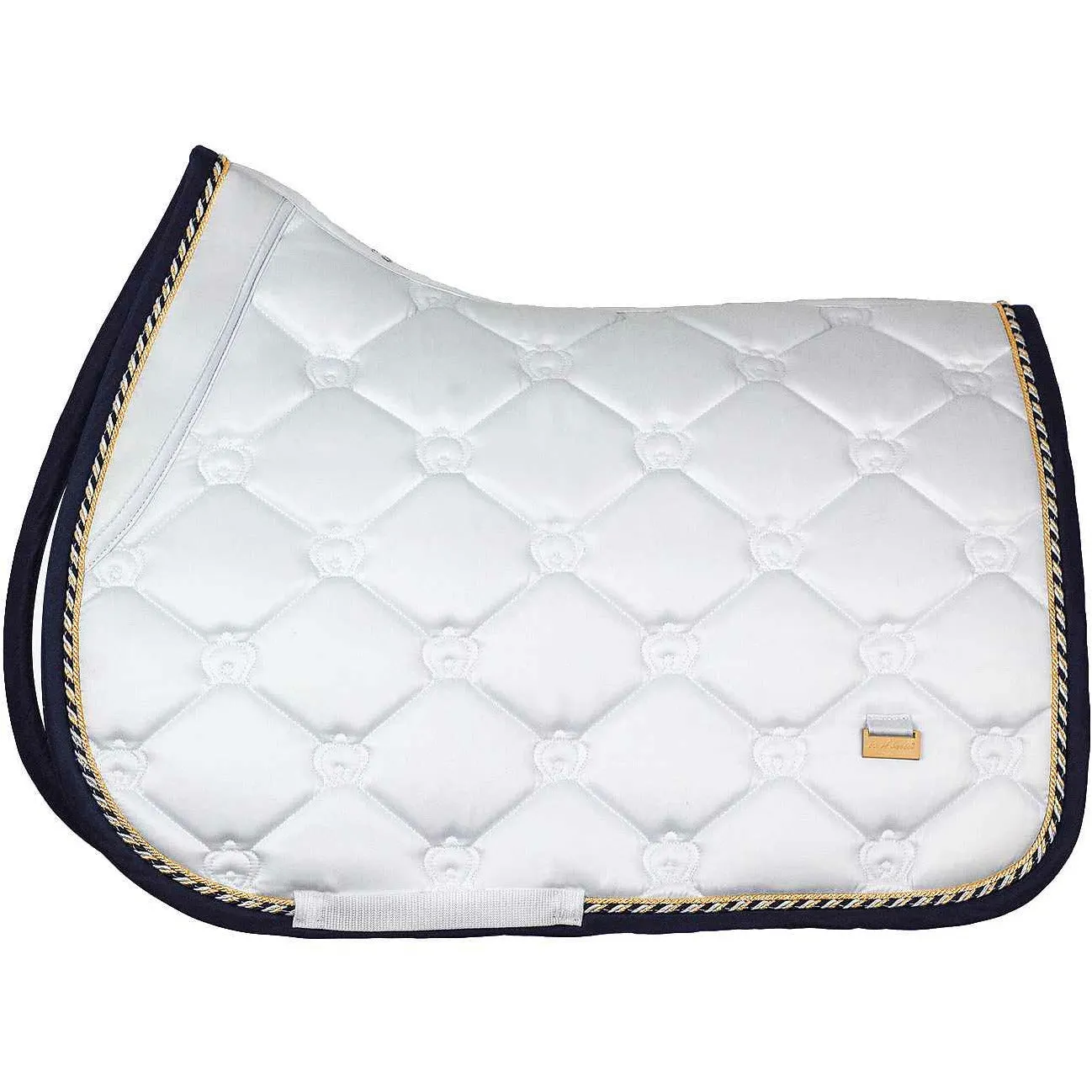 Psos White Lap Of Honor Jump Monogram Saddlepad
