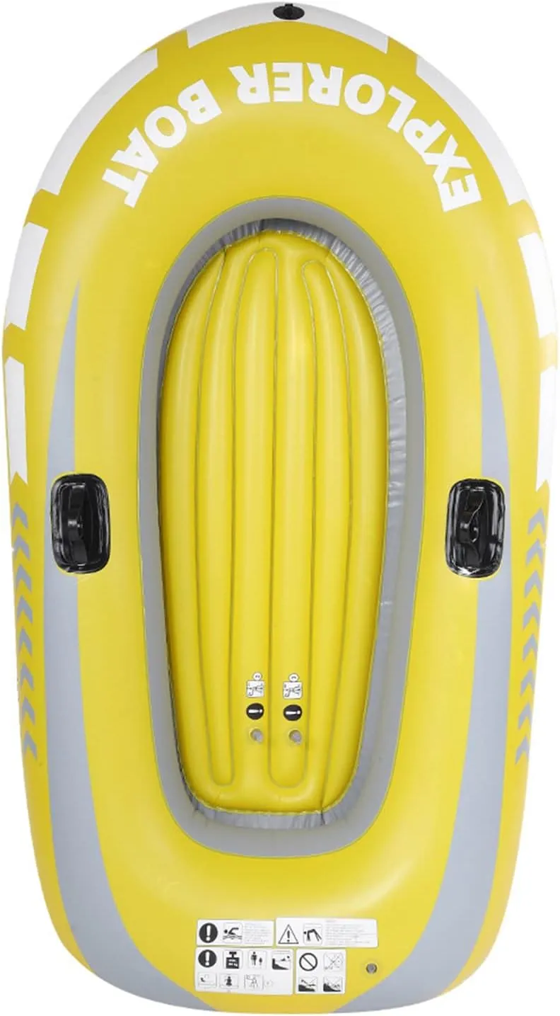 PVC Inflatable Kayak Canoe, Inflatable White Water Kayak, 2 Person Rowing Air Boat Fishing Drifting Diving, Double Tandem Kayak, Good for Lakes and Rivers
