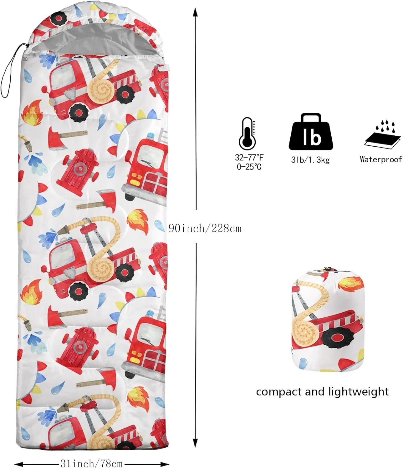 QOOMO Camping Sleeping Bags,3 Season Warm & Cool Weather,Lightweight,Waterproof Sleeping Bags for Adults & Kids,Traveling,and Outdoors,Camping Gear Equipment