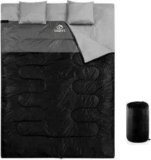 queen size double sleeping bag with pillows - waterproof