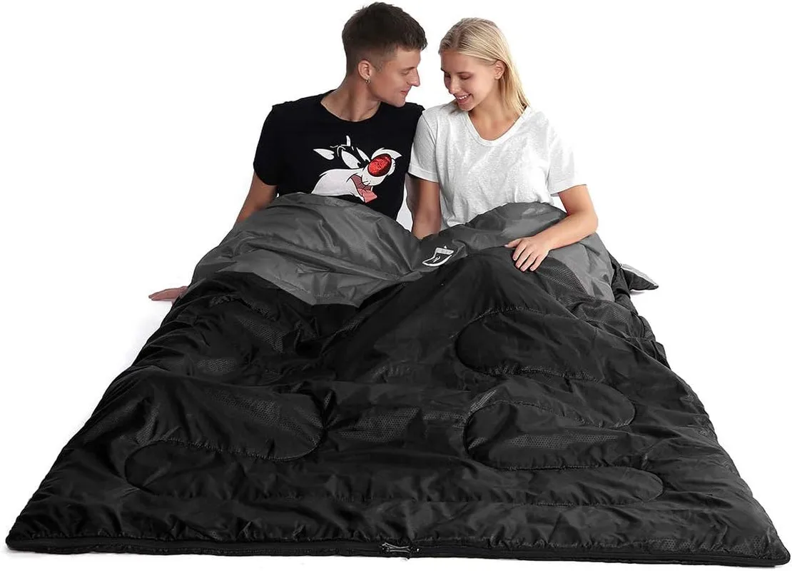 queen size double sleeping bag with pillows - waterproof