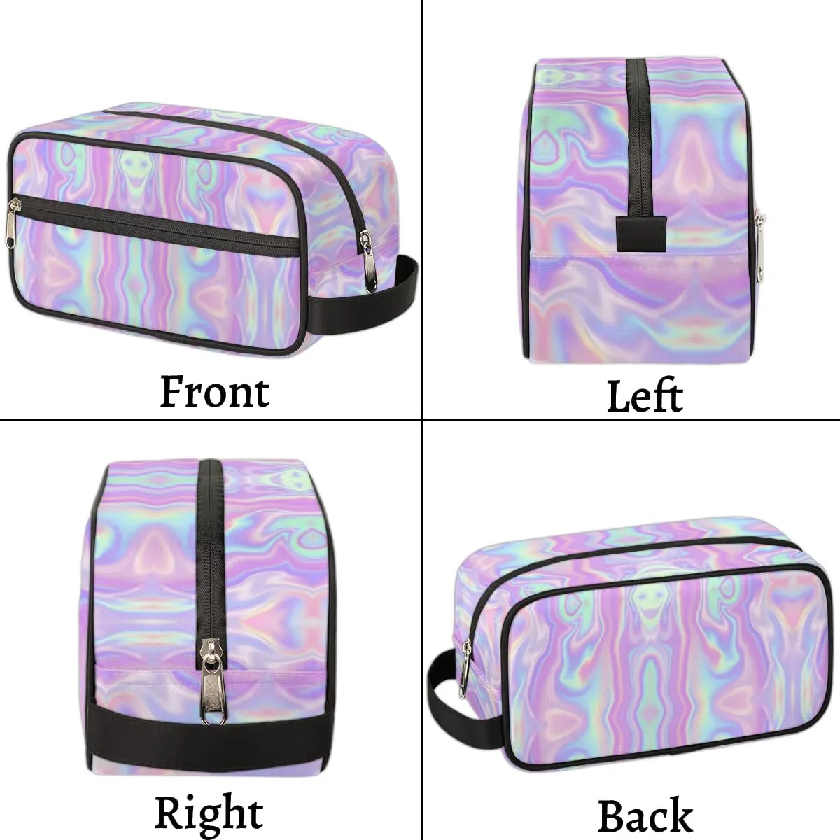 Rainbow Pink Travel Cosmetic Bag,Hanging Makeup Bag,Rainbow Toiletry Bag for Women Girls,Approved Hygiene Bag Waterproof Dopp Kit Organizer for Toiletries Shower Bathroom Carry-on Accessories Gifts