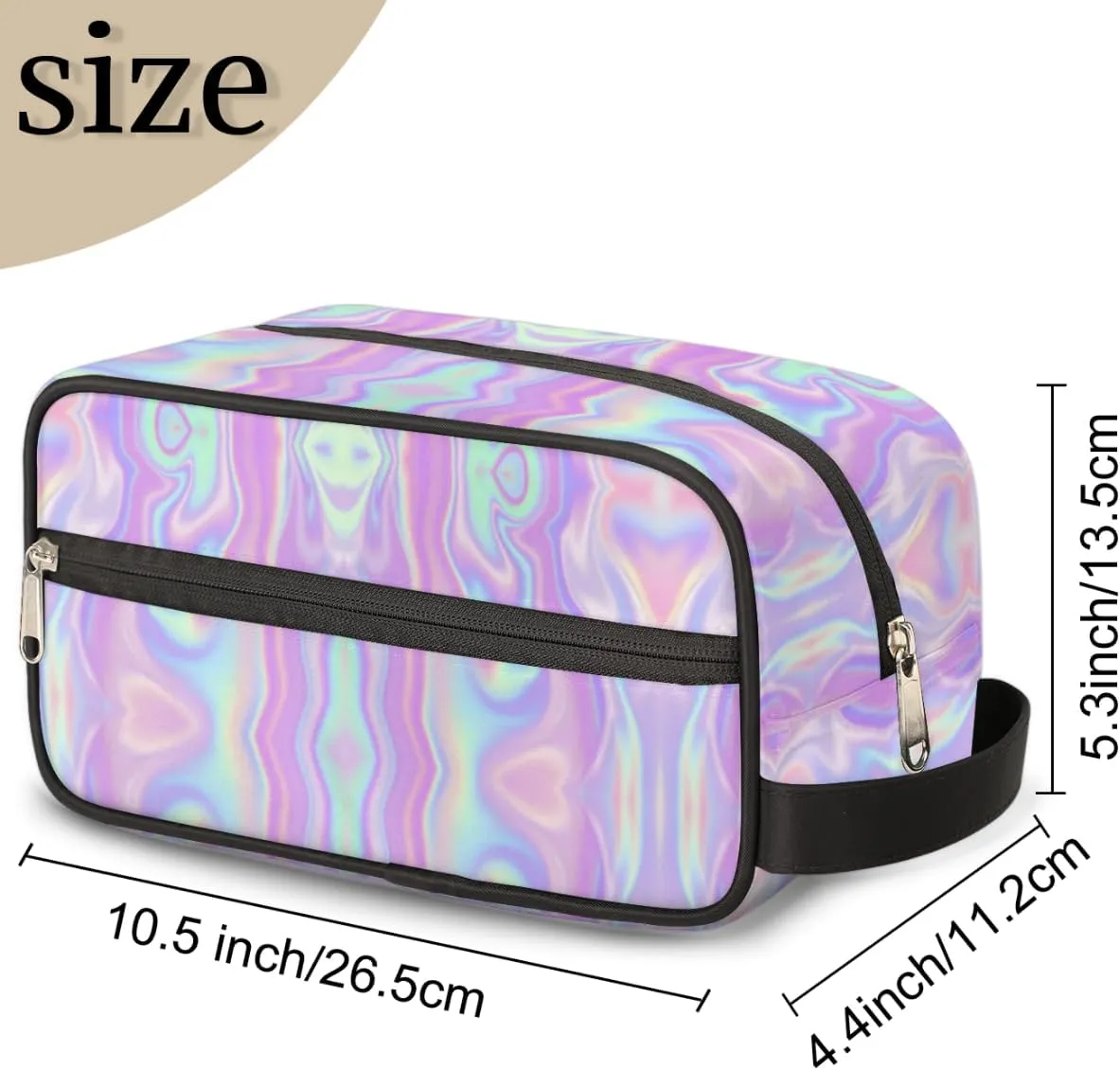 Rainbow Pink Travel Cosmetic Bag,Hanging Makeup Bag,Rainbow Toiletry Bag for Women Girls,Approved Hygiene Bag Waterproof Dopp Kit Organizer for Toiletries Shower Bathroom Carry-on Accessories Gifts