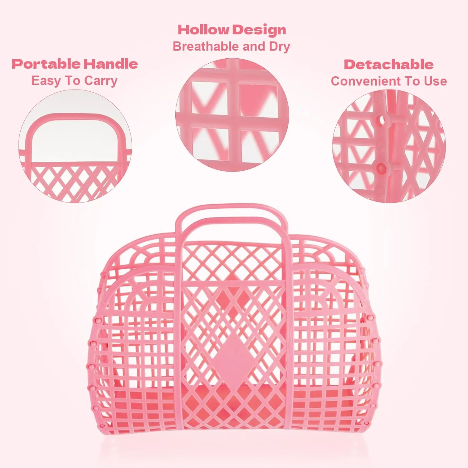 Rainmae 10 Pcs Jelly Purse Jelly Basket Beach Bags, Reusable Tote Beach Handbags, Plastic Beach Basket for Women Girls