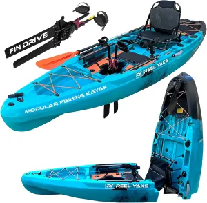 Rapido Modular Fishing Kayak - 10.8ft Lightweight, Sit On Top Kayak for Adults & Youth - Stable & Portable, Ideal Space-Saving Design for Travel - 400 lbs Capacity