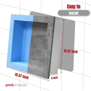 Recessed Shower Niche Insert Tile Ready 12" x 12" x 3.8" | Waterproof High-Density Polystyrene Foam | Easy Installation, Durable, Lightweight | Perfect for Bathroom Storage