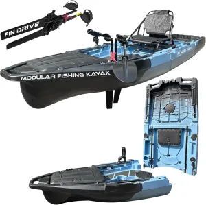 Recon Modular Fishing Kayak - 10.5ft Lightweight, Sit On Top Kayak for Adults & Youth - Stable & Portable, Ideal Space-Saving Design - 400 lbs Capacity