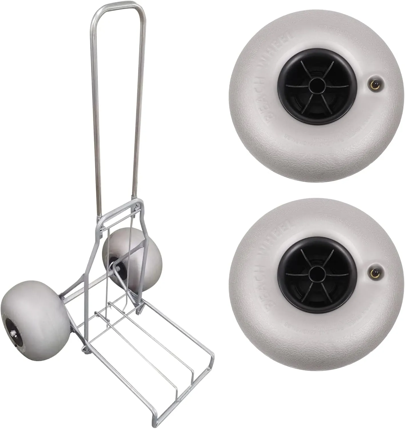 Replacement Balloon Wheels, Boat Trailer Tires/Beach Inflatable Wheels,Beach Canoe Cart and Buggy Wheels for Kayak Trolley Fishing Cart Up to 88.18lbs,2-Pack