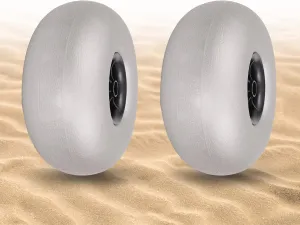 Replacement Balloon Wheels, Boat Trailer Tires/Beach Inflatable Wheels,Beach Canoe Cart and Buggy Wheels for Kayak Trolley Fishing Cart Up to 88.18lbs,2-Pack