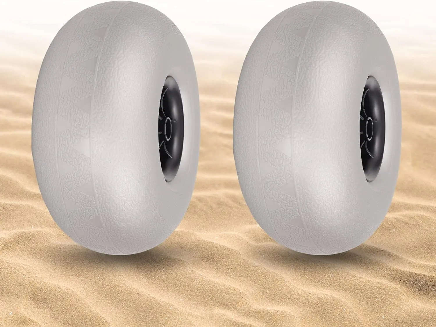 Replacement Balloon Wheels, Boat Trailer Tires/Beach Inflatable Wheels,Beach Canoe Cart and Buggy Wheels for Kayak Trolley Fishing Cart Up to 88.18lbs,2-Pack