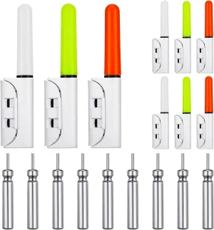 Retisee 9 Pcs 2.5 Inch Fishing Glow Sticks LED Fishing Pole Light Night Fish Strike Alert Glow Stick Bite Alarm Night Fish Rod Waterproof Luminous Rod