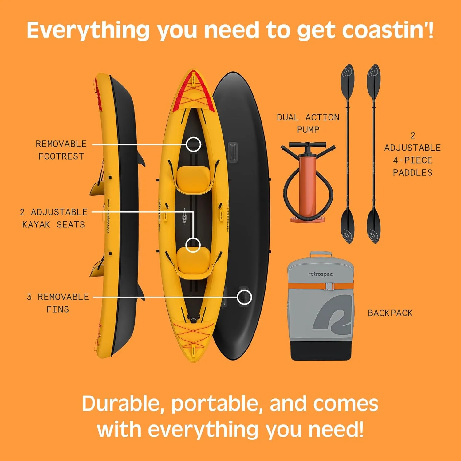 Retrospec Coaster Single & Tandem Inflatable Kayak