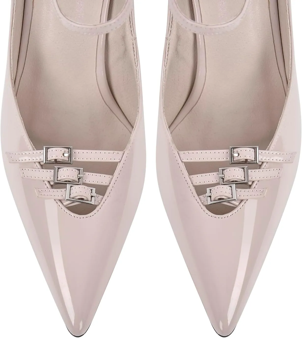 richealnini Mary Jane Shoes for Women Sexy Pointed Toe Stiletto High Heels Pumps Wedding Dress