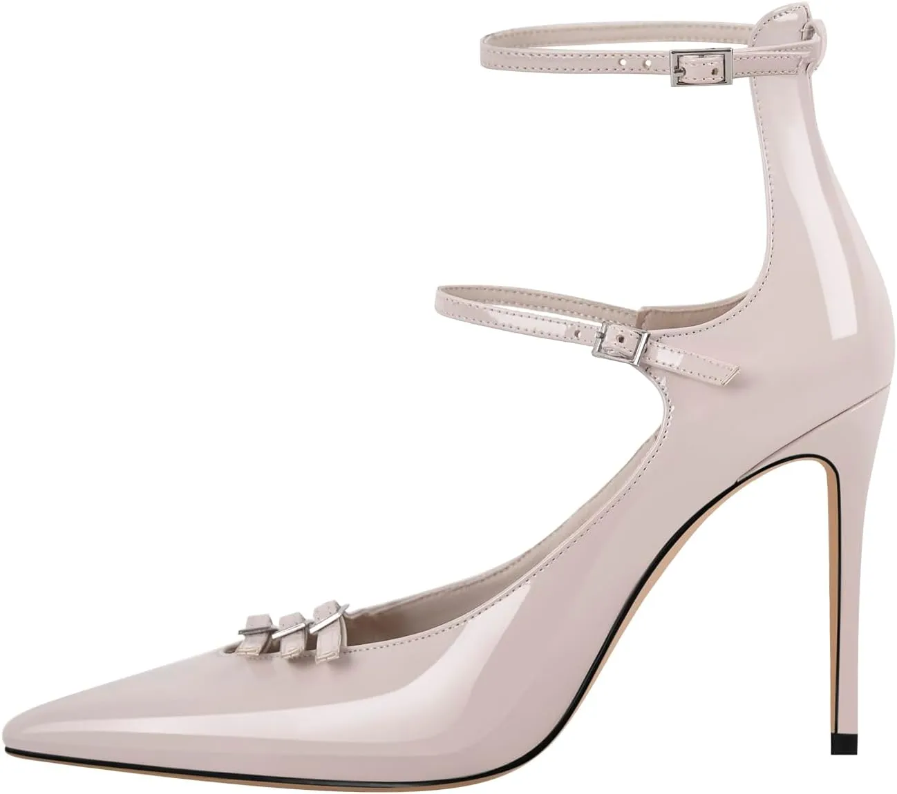richealnini Mary Jane Shoes for Women Sexy Pointed Toe Stiletto High Heels Pumps Wedding Dress