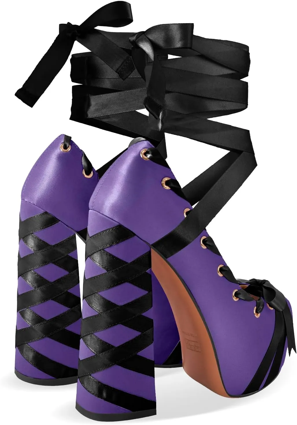 richealnini Strappy Heel Platform Sandals for Women Tie Up Block Heels Party Shoes