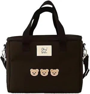 RICHTRUE Kawaii Lunch Bag for Girls Lunch Box Insulated Cute Lunch Bags for Women Insulated Lunch Box for Kids (Black)