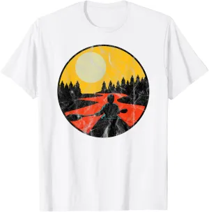 River Canoeing 70s Retro Lake Canoe Trip Boating Fishing T-Shirt