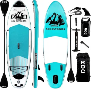 Roc Inflatable Stand Up Paddle Boards 10 ft 6 in with Premium SUP Paddle Board Accessories, Wide Stable Design, Non-Slip Comfort Deck for Youth & Adults