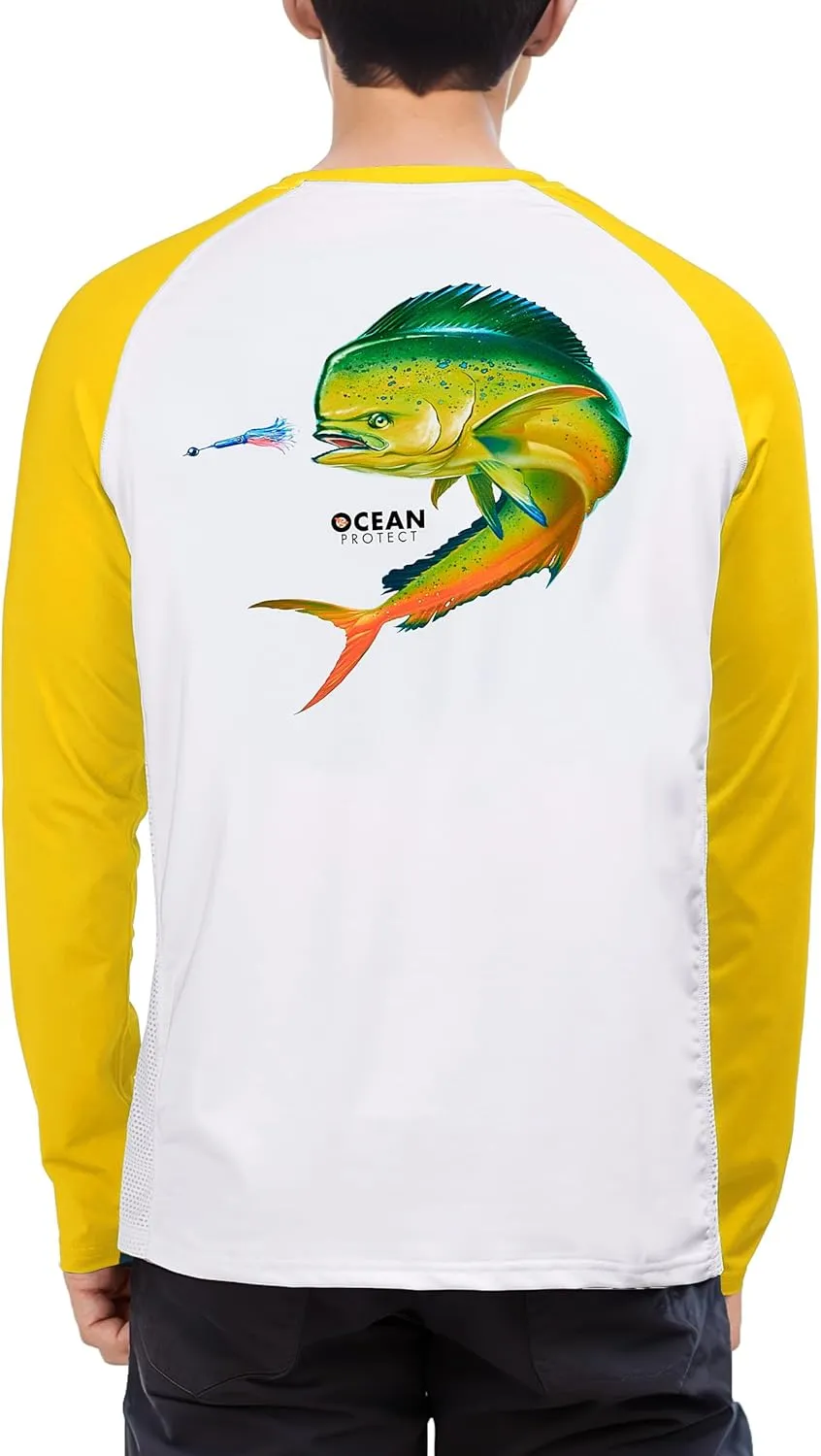 Rodeel Men's Fishing Shirts for Men Long Sleeve Wicking Fabric UPF 50 Sun Protection Performance Shirt