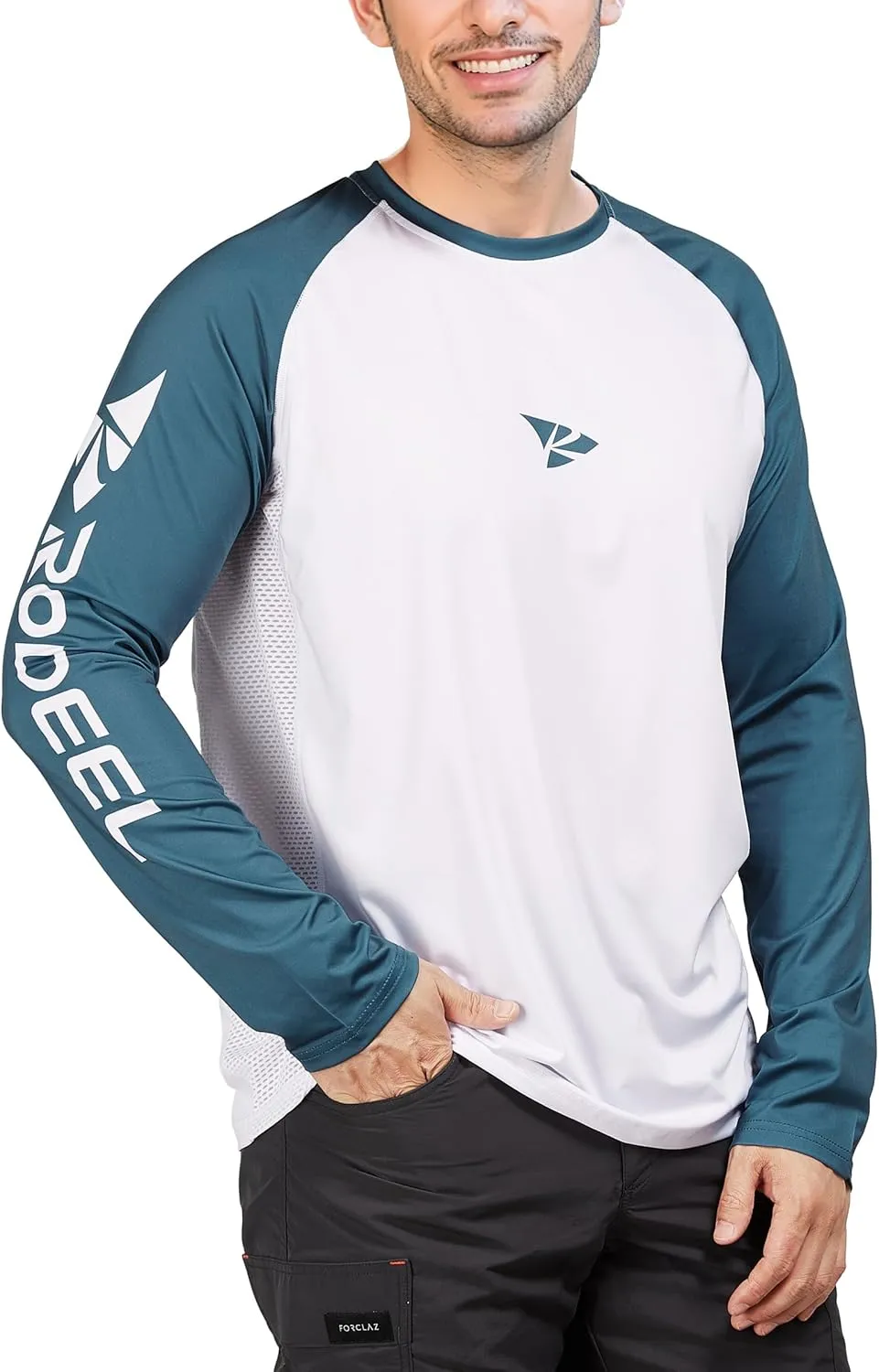 Rodeel Men's Fishing Shirts for Men Long Sleeve Wicking Fabric UPF 50 Sun Protection Performance Shirt