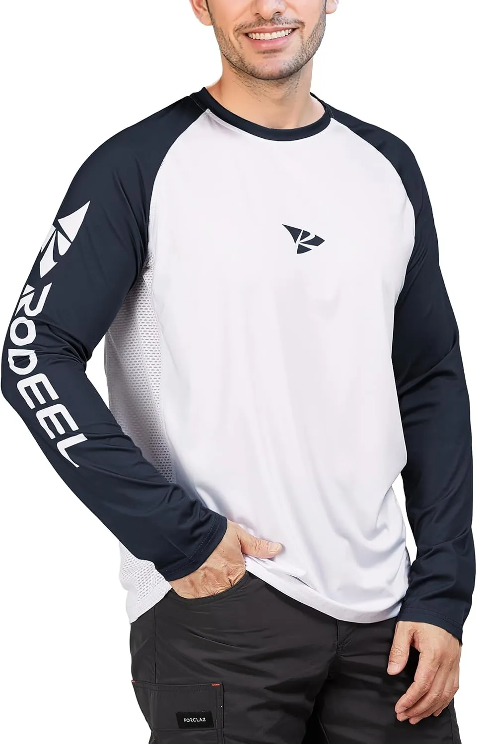 Rodeel Men's Fishing Shirts for Men Long Sleeve Wicking Fabric UPF 50 Sun Protection Performance Shirt