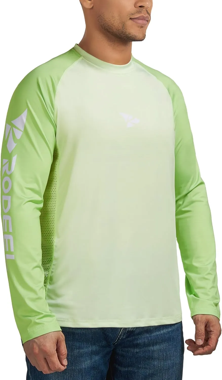 Rodeel Men's Fishing Shirts for Men Long Sleeve Wicking Fabric UPF 50 Sun Protection Performance Shirt