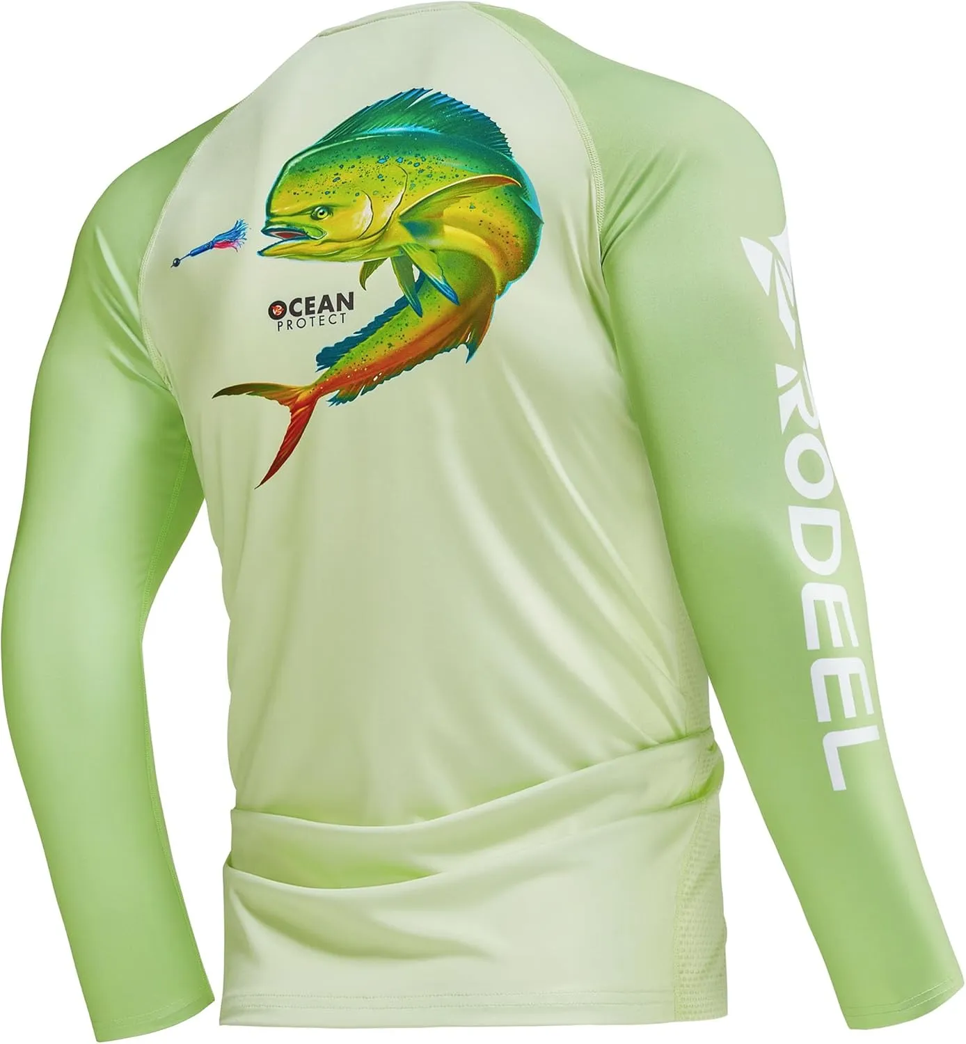 Rodeel Men's Fishing Shirts for Men Long Sleeve Wicking Fabric UPF 50 Sun Protection Performance Shirt