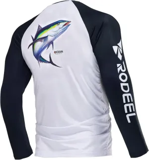 Rodeel Men's Fishing Shirts for Men Long Sleeve Wicking Fabric UPF 50 Sun Protection Performance Shirt